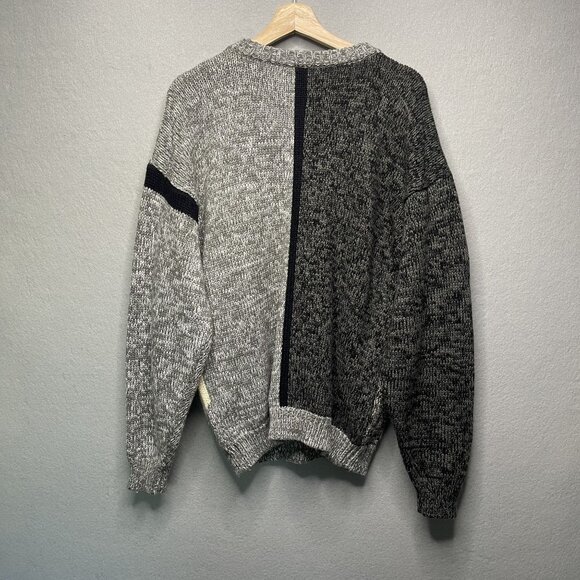 Vintage 90s Spettro Geometric Knit Grandpa Sweater M - Picture 4 of 5